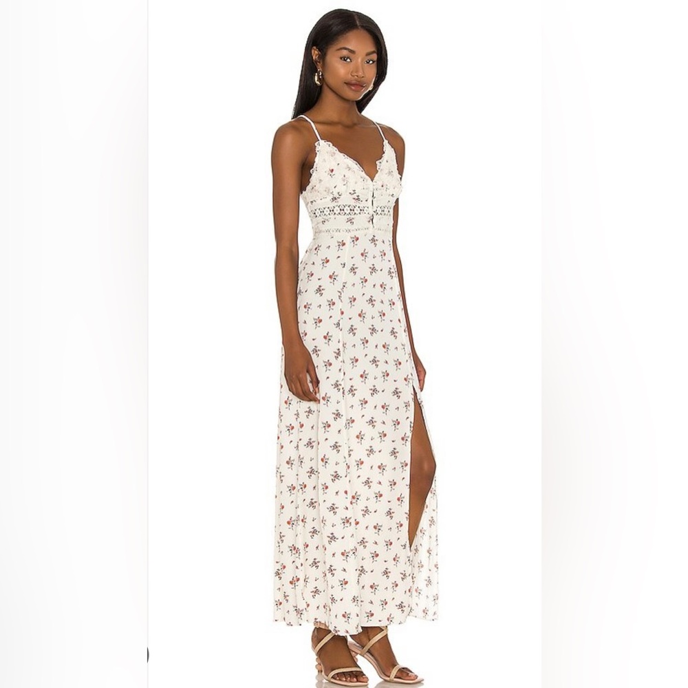 Free people out and about maxi slip dress (ivory)